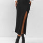 Women's Black Straight Split Skirt