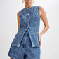 High Waisted Women's Suit Denim Shorts