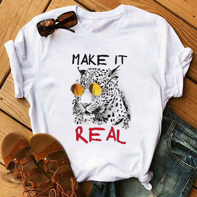 T-shirt à manches courtes pour femme, vêtement printemps-été, imprimé style Ins, une pièce, livraison directe