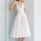 Women's Elegant V-neck White Party Dress