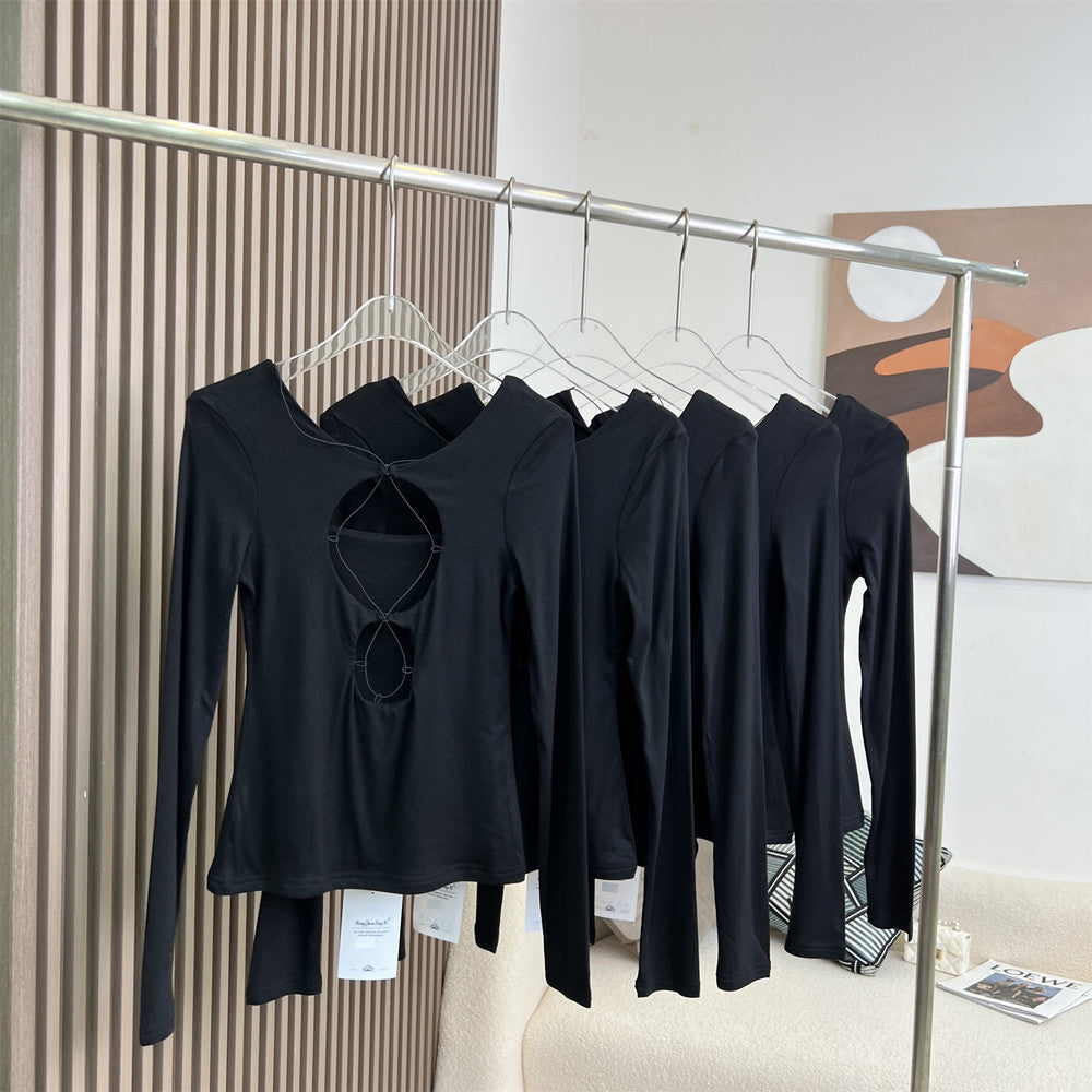 Black Design Niche Cutout Top Women's