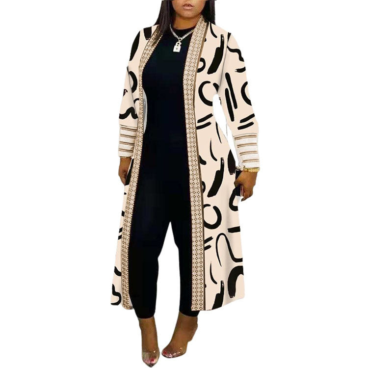 Manteau à manches longues et coutures amples pour les déplacements