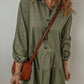Robe à manches longues et coutures tendance pour femme, couleur unie