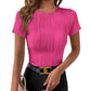 Solid Color Round Neck Slim Fit Short Sleeve T-shirt Top
