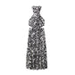Linen Blended Hanging Collar Women's Dress