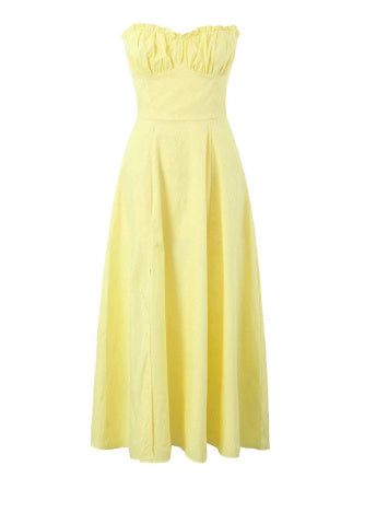 Solid Color Sleeveless Sleeveless Split Tube Top Dress Sling Top Suit
