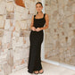 Robe moulante dos nu fendue pour femme