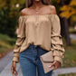 Women's Fashion Shoulder-baring Nodule Long Sleeve Shirt