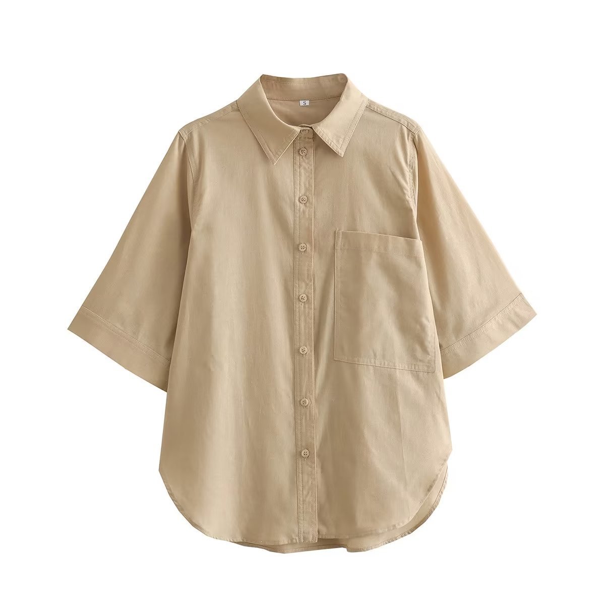 Single-breasted Pocket Shirt Loose Leisure Suit