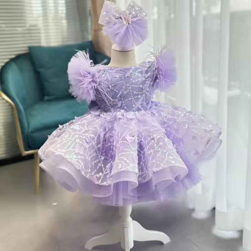 Light Luxury Short-sleeved Dress For Children