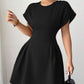 New Elegant Slim-fit Simple Waist-tie Solid Color High-waist Dress