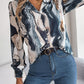 Casual Contrast Color Striped Shirt Suit Collar Long Sleeve Shirt