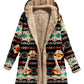 Cotton And Linen Printed Hooded Sweater Warm Plush Jacket