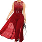 Women's Sleeveless Strapless Diamond Jumpsuit