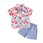Ensemble chemise et short imprimés style gentleman pour garçon