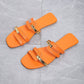 Sandales et pantoufles à semelles plates tendance et assorties pour femmes