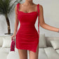Springsummer Womens Red Sleeveless Dress