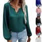 Loose Pullover Chiffon Temperament Commuter Solid Color Long-sleeved Bottoming Shirt