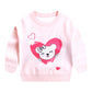 Pull chaud double épaisseur en coton à col rond avec motif chat amoureux
