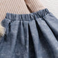Knitted Sweater Denim Skirt Princess Style Three-piece Set