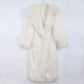 Long Tie Suit Collar Leisure Warm Environmental Protection Leather Fur Coat