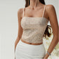 Adjustable Back Shoulder Strap Sleeveless Hollow Backless Sequin Sling