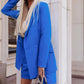 Ensemble deux pièces à manches longues et short pour femme, couleur unie