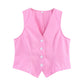 Linen V-neck Simplicity Sleeveless Suit Vest Suit