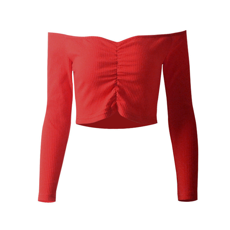 Short Shoulder Slim Cropped T-shirt