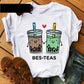 Personalized Milk Tea Printing Couple T-shirt