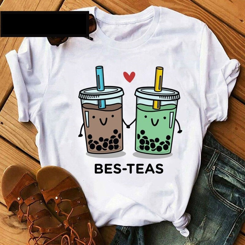 Personalized Milk Tea Printing Couple T-shirt