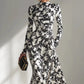 Womens Long Sleeve Sexy High Waist Maxi Dress With A Flared Silhouette And Pleated Details