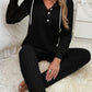 Fashion Sunken Stripe Brushed Long Sleeve Hooded Suits Women
