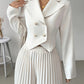 Top Set Long Sleeved Pleated Skirt