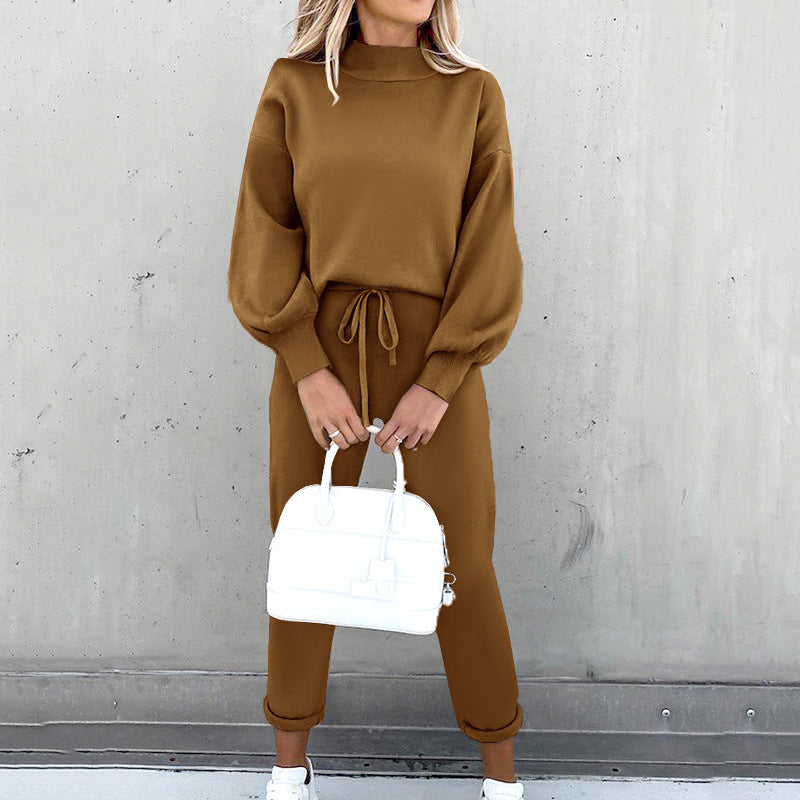 Autumn And Winter Long Sleeve Fleece Fashion Casual Sweater Suit