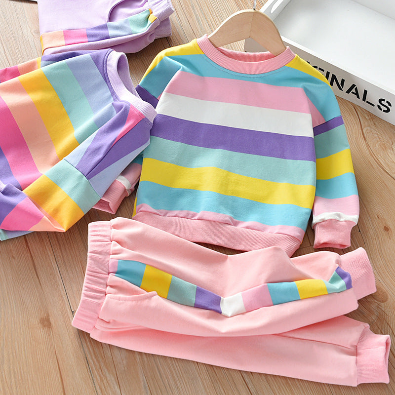 T-shirt Korean Tide Leisure Sports Suit With Long Sleeves