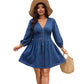Cowboy V-neck Waist Midi Dress