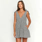 Women's Casual Tie-back V-neck Short Dress