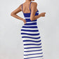 Women's Striped Spaghetti Straps Hip Dress