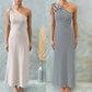 Robe rayée slim à une épaule et lacets pour femme