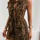 Ladies Ruffled Waist-tie Denim Vest Shorts Set