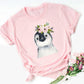 Cute Dog Peripheral European And American T-shirt Loose Short Sleeve
