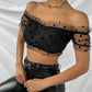 Mesh Polka Dot Slim Fit Cropped Navel