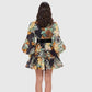 Robe à manches bouffantes et col montant, style vintage australien