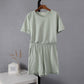 Hirsionsan Summer Cotton Sets Women Casual Two Pieces Short