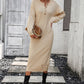 Robe en tricot à boutons européenne et américaine