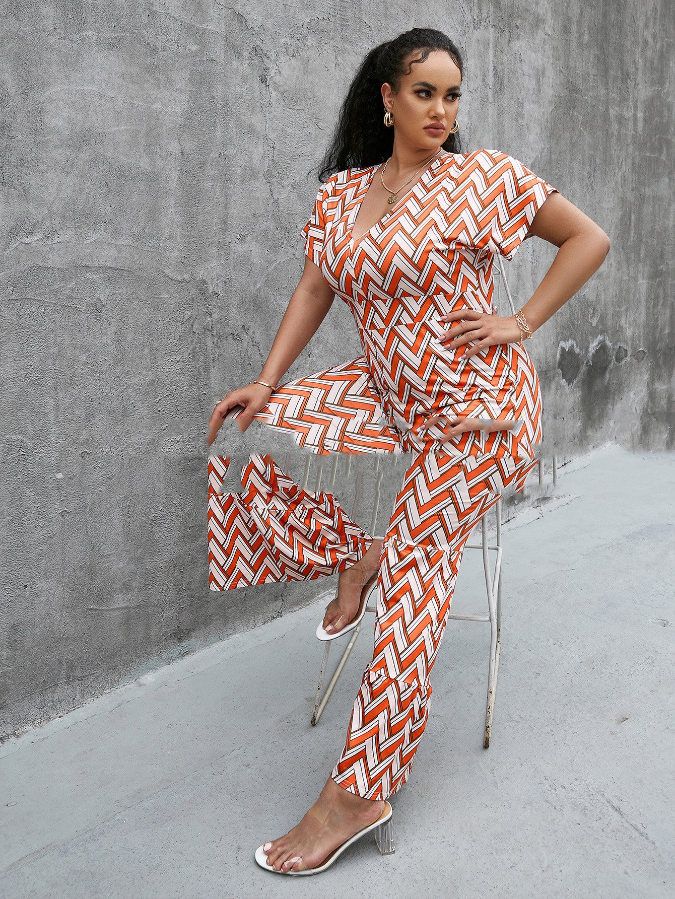Mode taille haute type imprimé à carreaux taille française