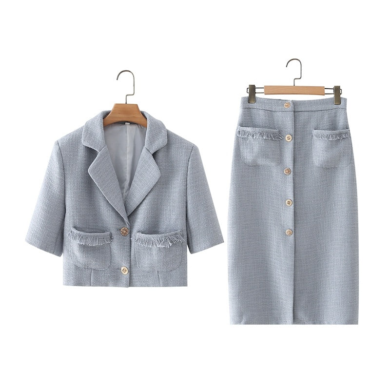 Temperament Pocket Design Short Casual Suit