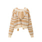 Cardigan tricoté à capuche vintage en trois dimensions avec ours marron