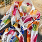 Irregular Tie-dyed Satin Shirt Trendy Top